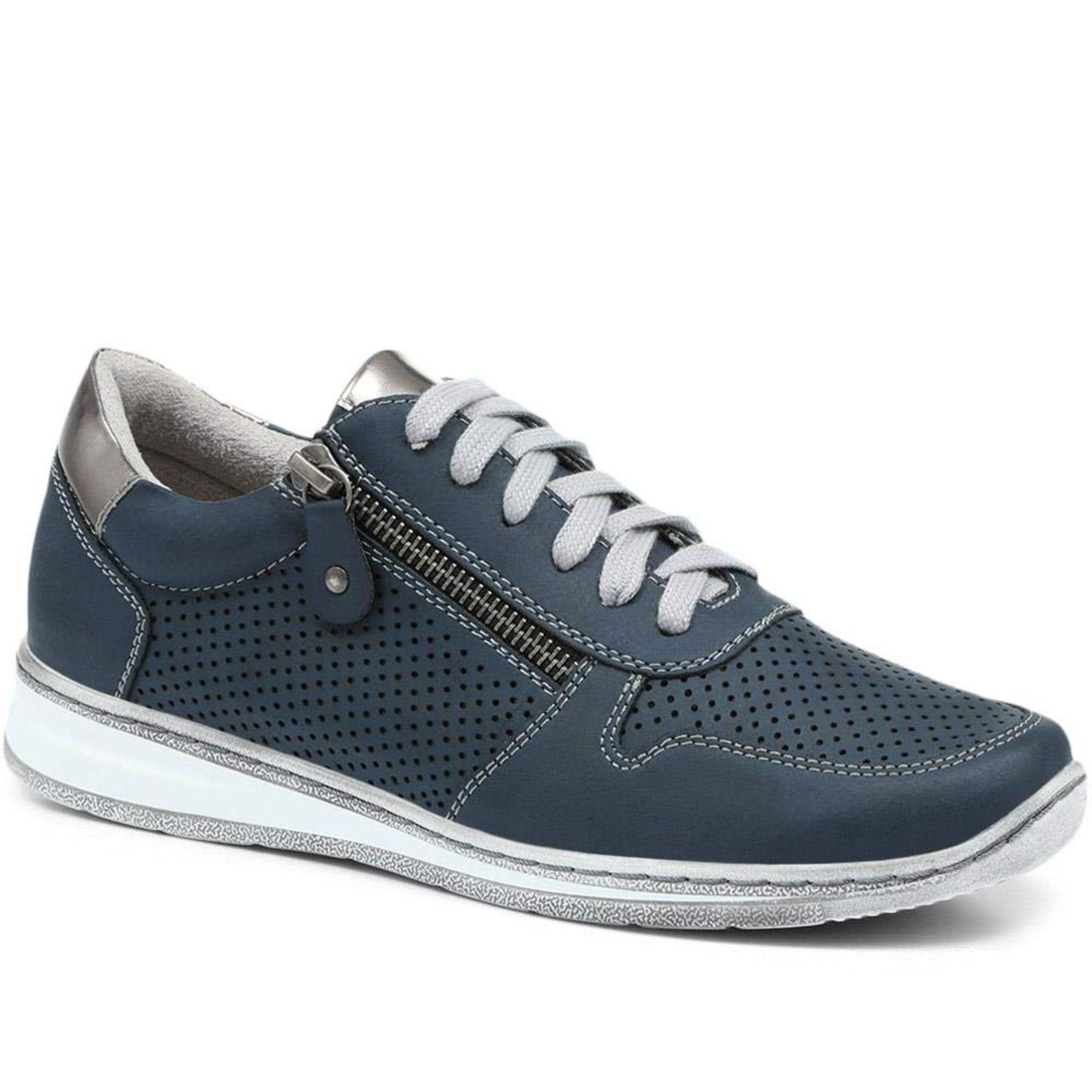 RRP £39.95 Pavers Ladies Casual Lace-Up Trainers - Navy Size 5 UK