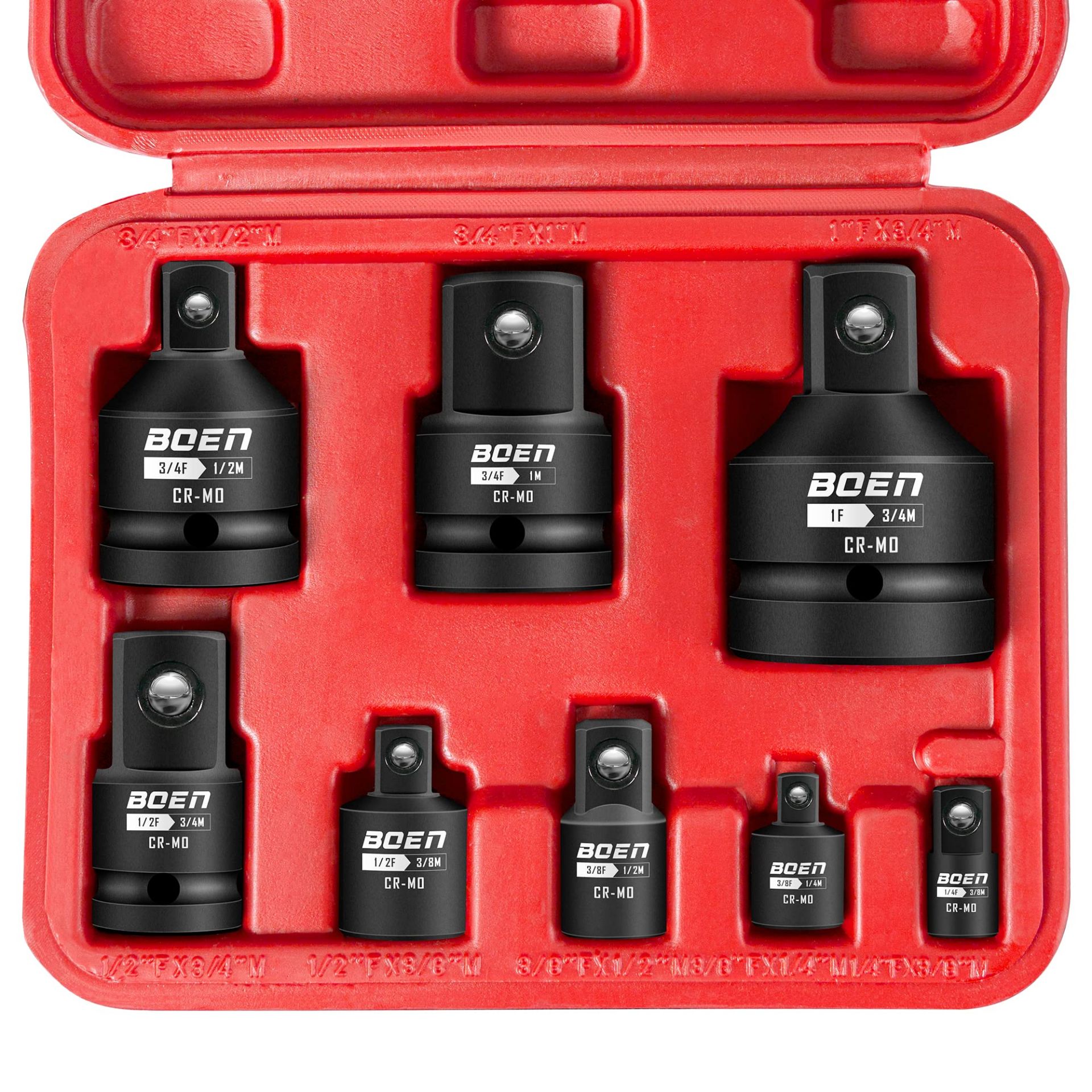 RRP £31.95 Mr.wintek 8 Pcs Impact Socket Adapter and Reducer Set