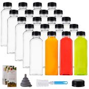 RRP £23.85 Jucoan 20 Pack 16oz Plastic Juice Bottles with Black Cap