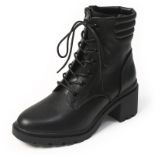 RRP £22.82 PPXID Women's Leather Block Heel Ankle Boots Waterproof