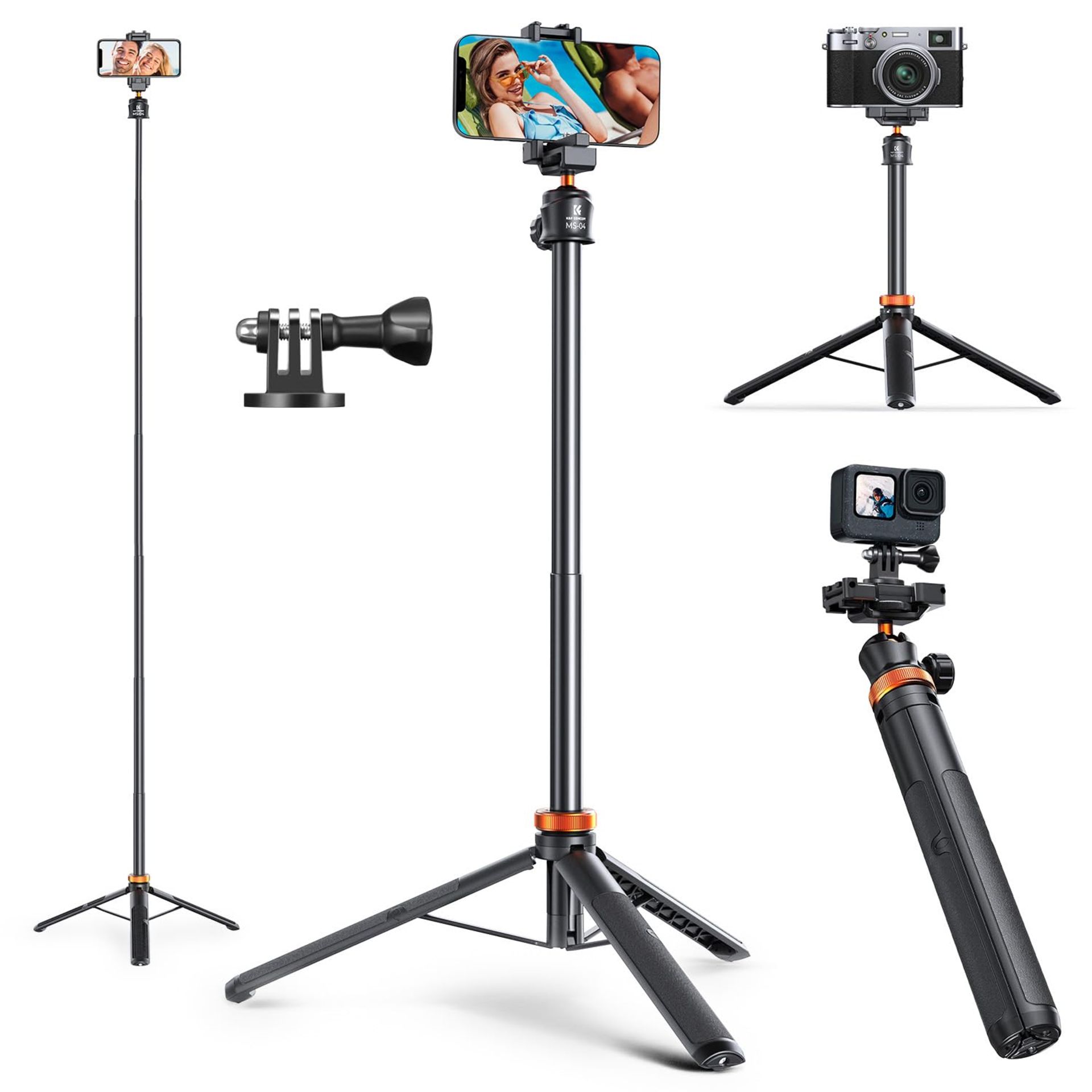 RRP £29.67 K&F Concept 62'' Phone Tripod & Selfie Stick