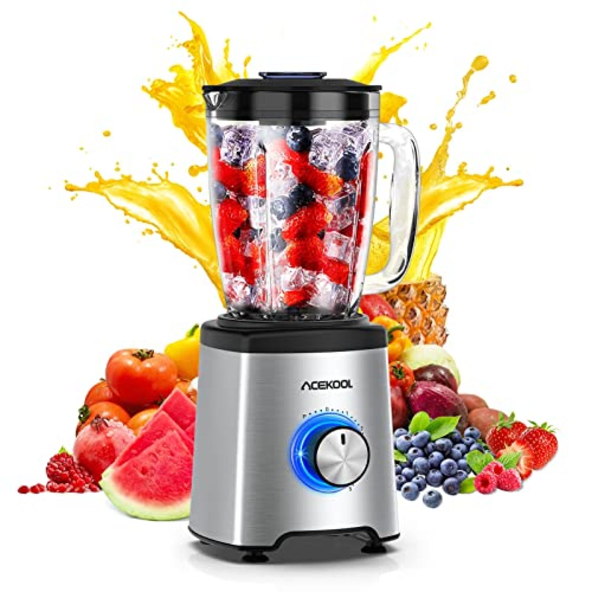 RRP £42.22 Blender Smoothie Maker 800W Acekool BC1 Glass Smoothie