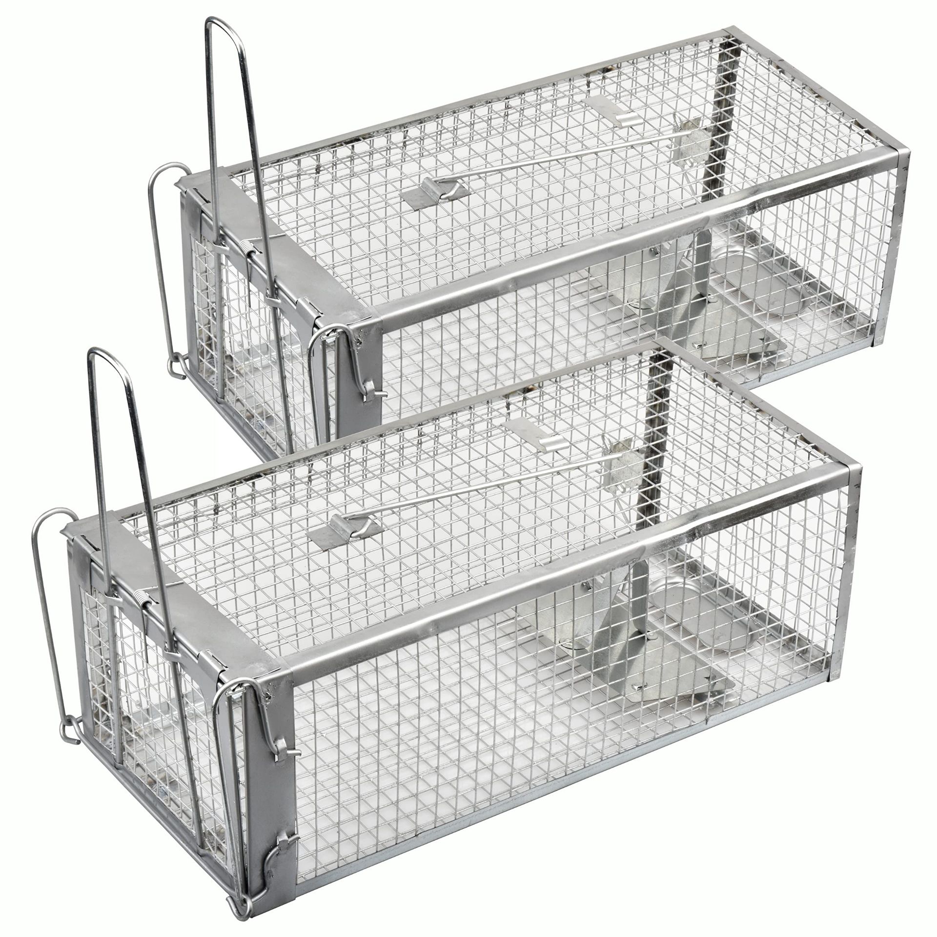 RRP £31.95 Anyhall 2-Pack Rat Traps Humane Live Mouse Cage Traps (Silver)