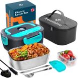 RRP £32.93 TRAVELISIMO Electric Lunch Box Food Heater 80W 1.5L Heated Lunch Box