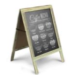 RRP £50.24 Flexzion A-Frame Sidewalk Sign Outdoor Chalkboard Easel