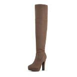 RRP £45.65 DREAM PAIRS Women's Thigh High Chunky Heel Platform