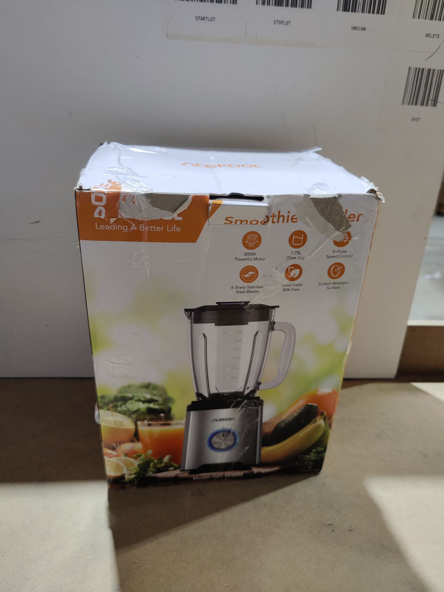 RRP £42.22 Blender Smoothie Maker 800W Acekool BC1 Glass Smoothie - Image 2 of 2