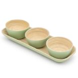 RRP £22.82 Dehaus Small Bamboo Dipping Bowls & Tray Set