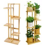 RRP £31.58 Bamboo Plant Stand Indoor Tall Plant Shelf Outdoor