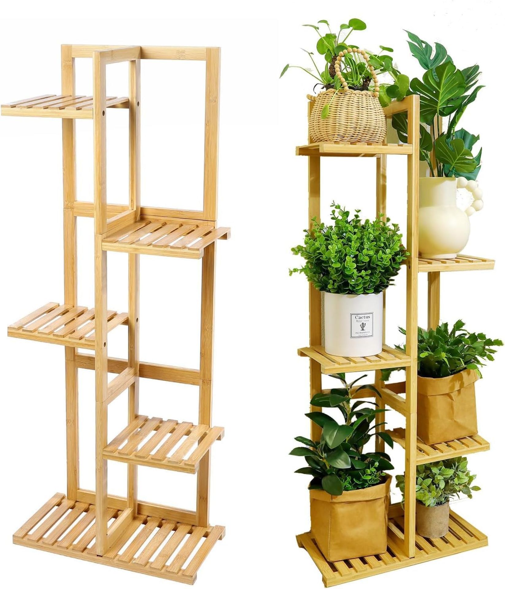 RRP £31.58 Bamboo Plant Stand Indoor Tall Plant Shelf Outdoor