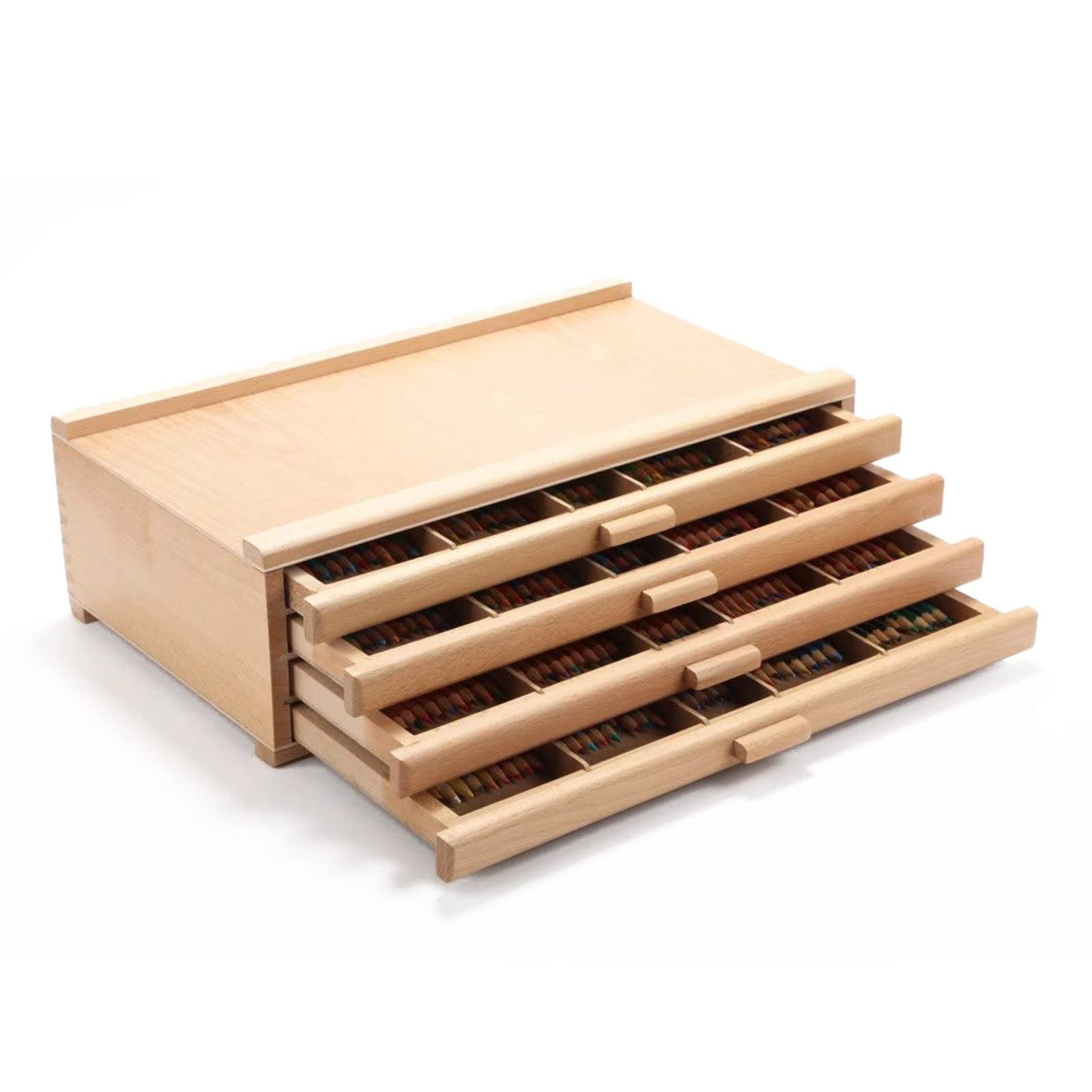 RRP £42.22 Vencer 4 Drawer Wood Art Storage Box Pencil,Pen,Pastel,Marker Set,VAO-002