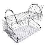 RRP £22.82 ARyee Two Tier Dish Drainer Rack Silver