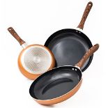 RRP £39.95 nuovva Copper Frying Pan Non-Stick Coated Stainless-Steel