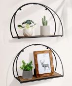 RRP £29.10 Petrala Wall Shelf Metal Arc Design Set of 2