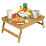RRP £21.66 Mosii Bamboo Bed Tray Table With Handles & Foldable Legs