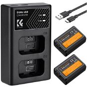 RRP £34.24 K&F Concept NP-FW50 Battery and Charger Set for Sony ZV-E10