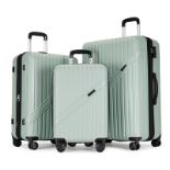 RRP £171.17 GinzaTravel Lightweight 4 Wheels Suitcase Set ABS Hard