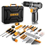 RRP £91.32 Power Drill Tool Set Kit: DEKO Cordless Drill Tool