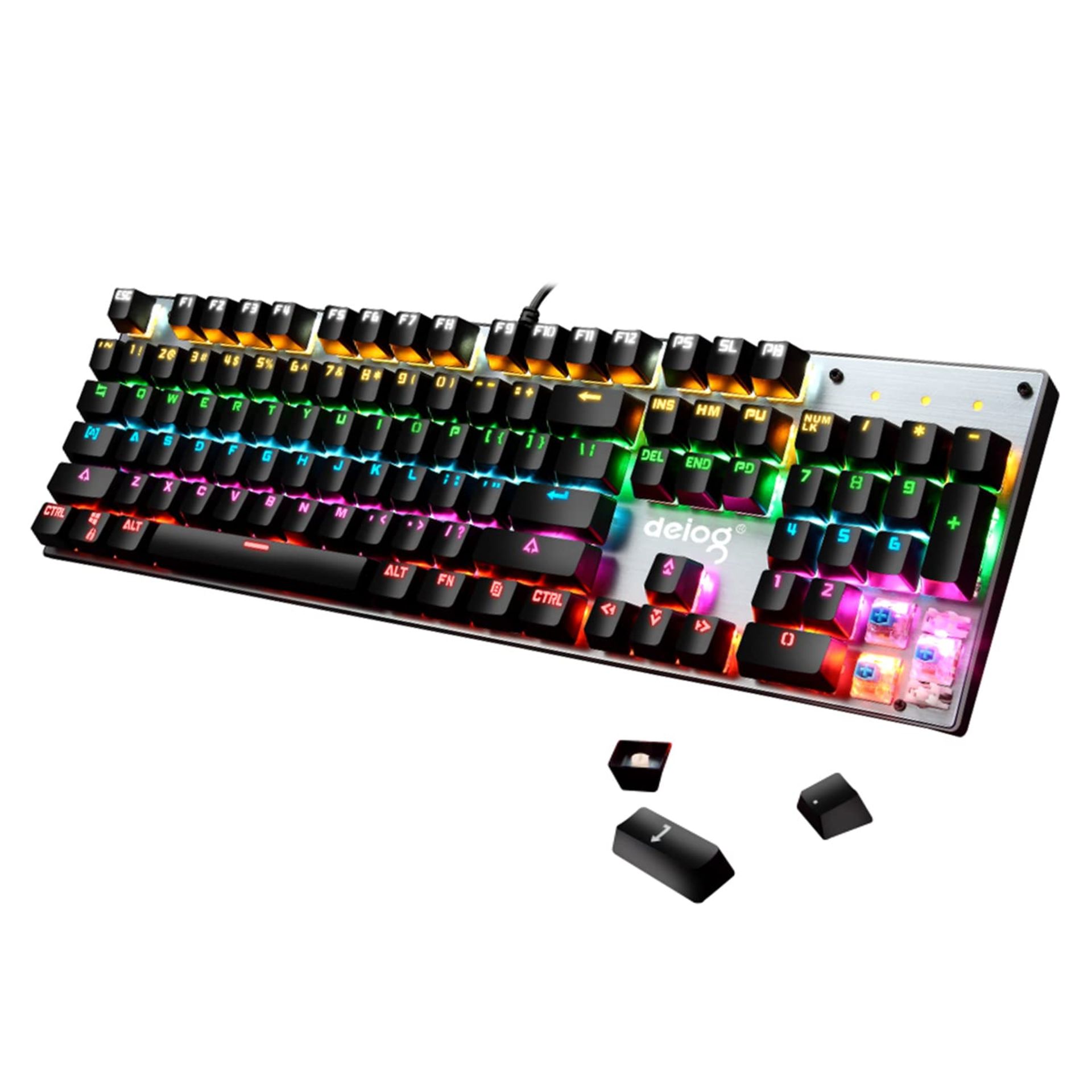 RRP £21.56 Wired Mechanical Gaming Keyboard Blue Switch 104 Keys