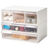 RRP £23.71 EZOWare 3 Piece Makeup Organiser Stackable Storage Drawer Set