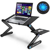 RRP £34.24 Extra Wide Adjustable Laptop Stand with Cooling Fan