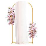RRP £40.10 Metal Arch Backdrop Stand 1.8M/5.9FT Gold Wedding Balloon
