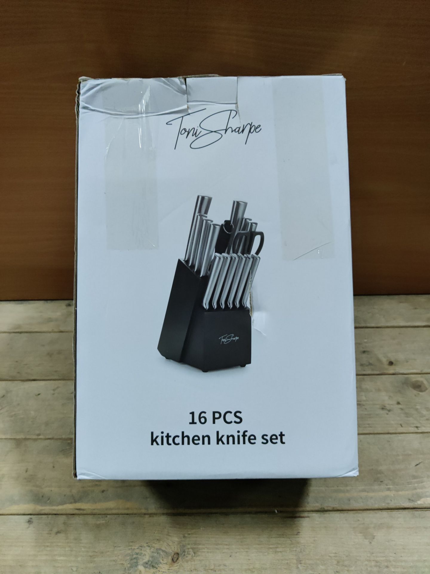 RRP £59.33 Toni Sharpe 16Pcs Kitchen Knife Set with Wooden Knife - Image 2 of 2