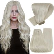 RRP £40.11 Hetto Weft Hair Extensions Real Human Hair Blonde Sew