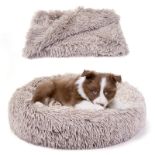 RRP £45.65 Belababy Dog Cat Donut Bed with Soft Blanket