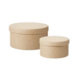 RRP £26.44 Event Decor Beige Woven Effect Storage Boxes Set of 2 Like IKEA