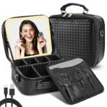 RRP £39.03 Vanexiss Travel Makeup Bag with LED Mirror