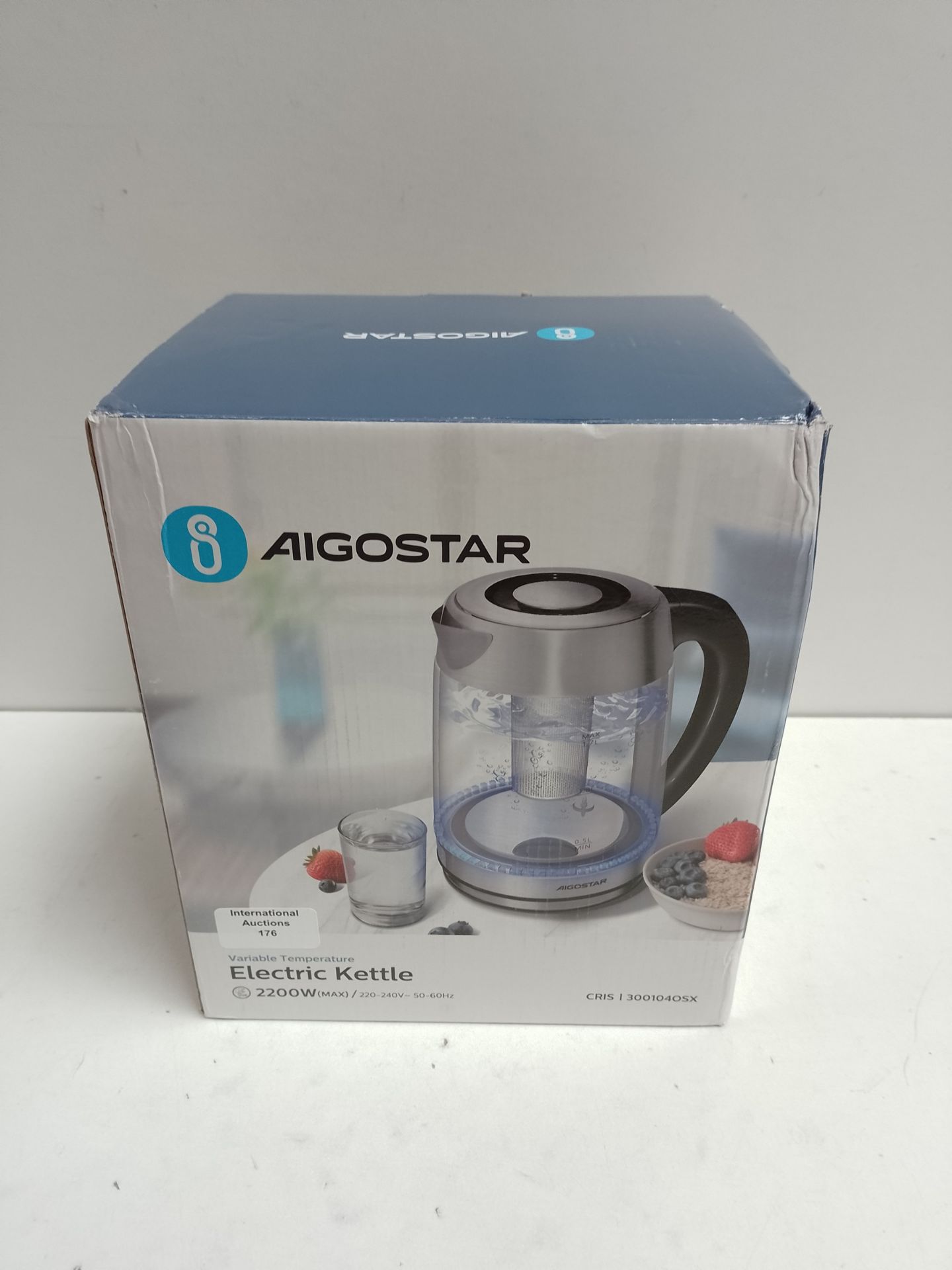 RRP £37.66 Aigostar Electric Glass Kettle with Variable Temperature - Image 2 of 2