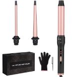 RRP £29.13 Curling Wand 3 in 1 Mermaid Hair Curler Ceramic Curling