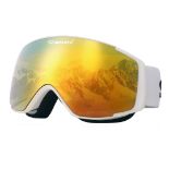 RRP £24.51 OUTDOORSPARTA Kids Ski Goggles (white frame, coated gold lens)