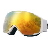 RRP £24.51 OUTDOORSPARTA Kids Ski Goggles (white frame, coated gold lens)