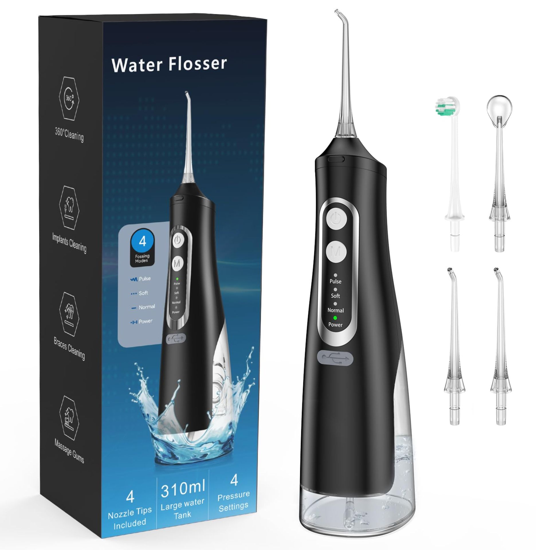 RRP £39.96 Water Flosser for Teeth Cleaner Rechargeable Oral Irrigator