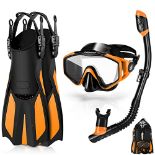 RRP £48.47 Odoland Snorkel Set with Diving Mask and Swim Fins