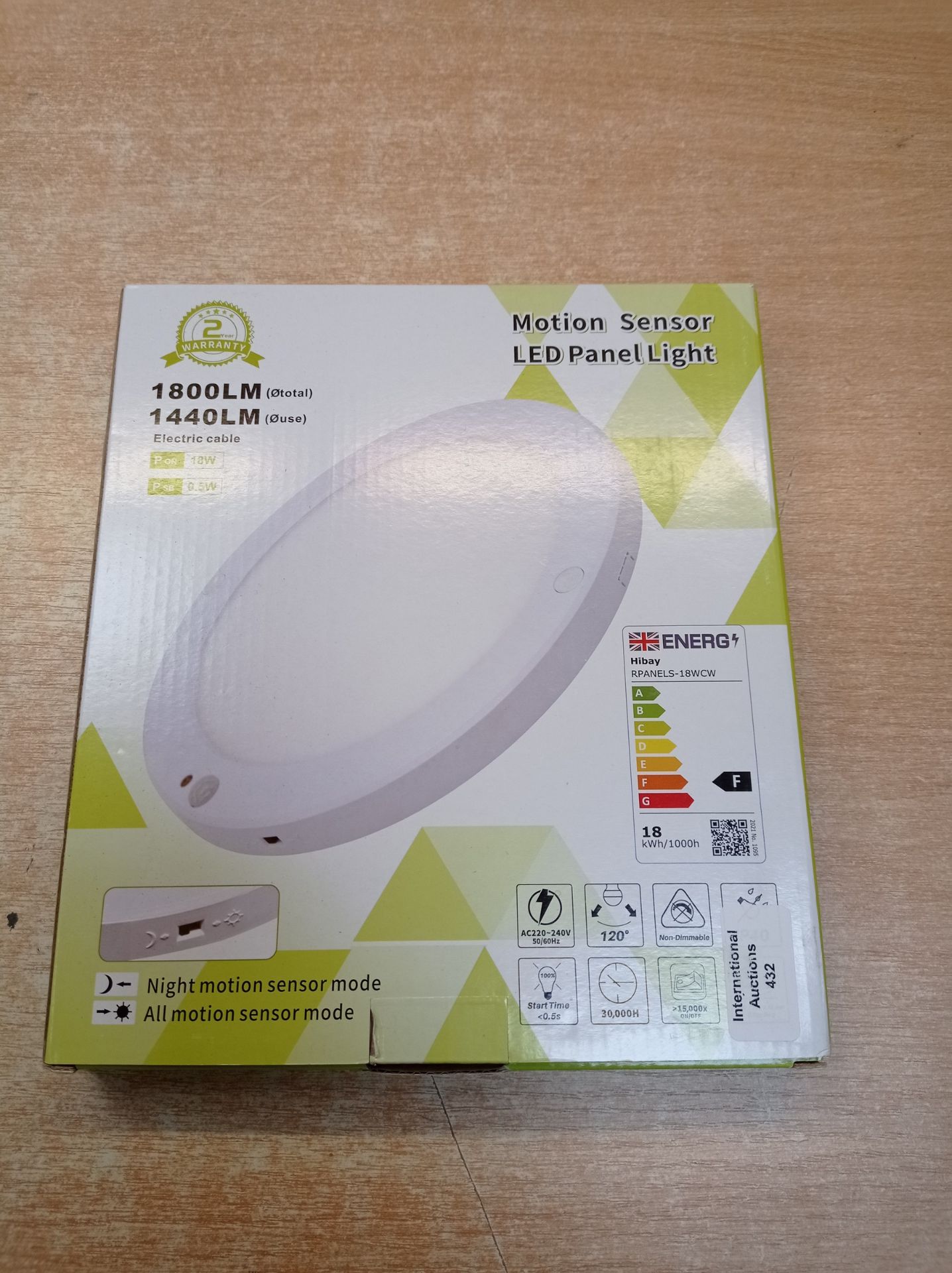 RRP £30.81 HiBay Ultra Slim Motion Sensor LED Ceiling Panel Light - Image 2 of 2