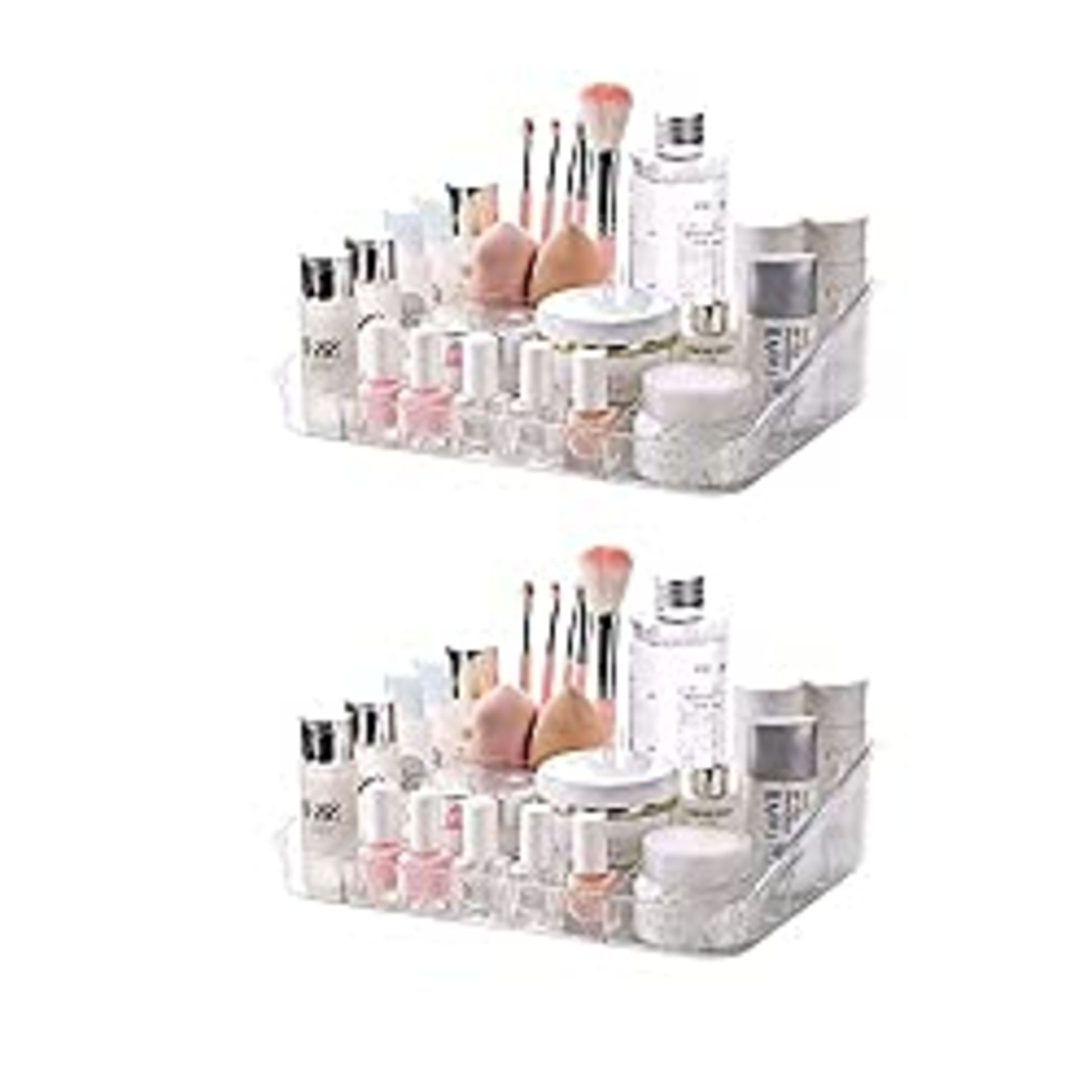 RRP £19.40 SUNFICON 2 Pack Makeup Organiser Tray Cosmetic Display