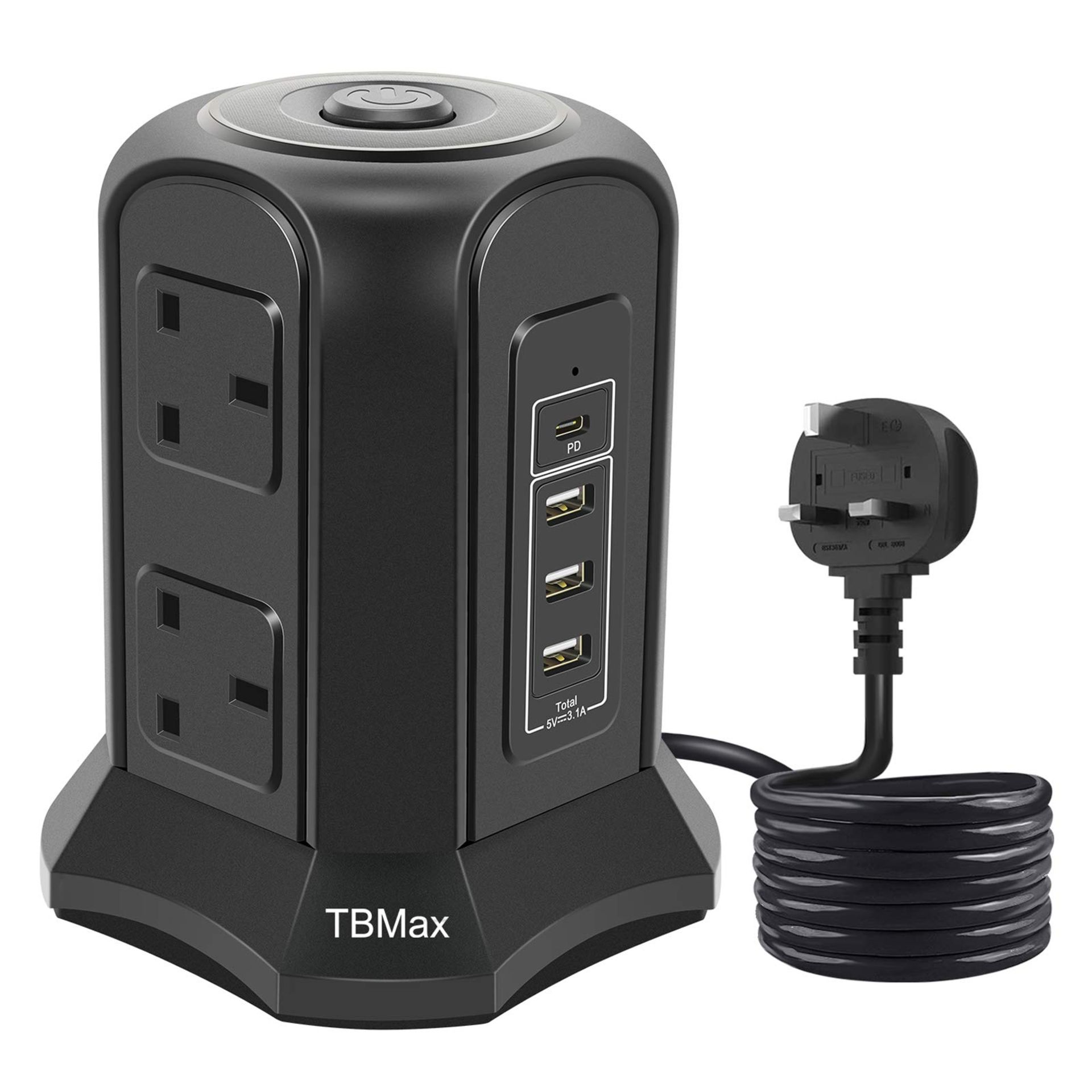 RRP £22.78 18W PD Tower Strip Tower with 4 USB Slots