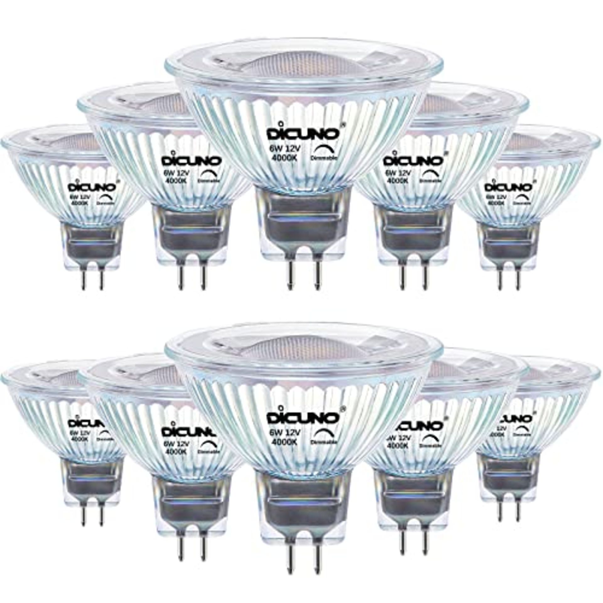 RRP £38.80 DiCUNO MR16 LED Bulbs Dimmable GU5.3 Spotlight Bulb