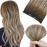 RRP £84.42 Easyouth Secret Wire Hair Extensions Human Hair Balayage