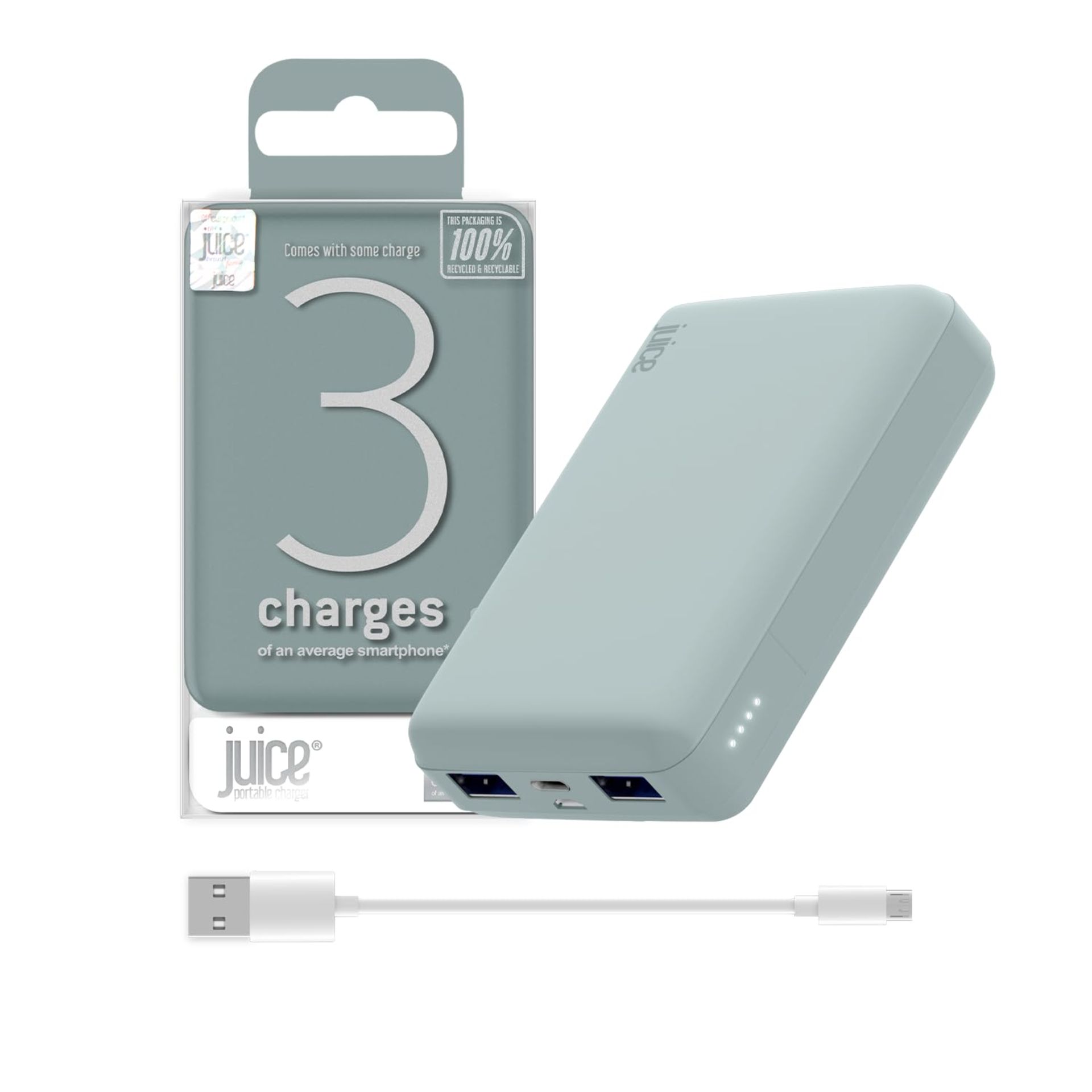 RRP £23.98 Juice 3 Charges Power Bank Portable Charger for Apple iPhone