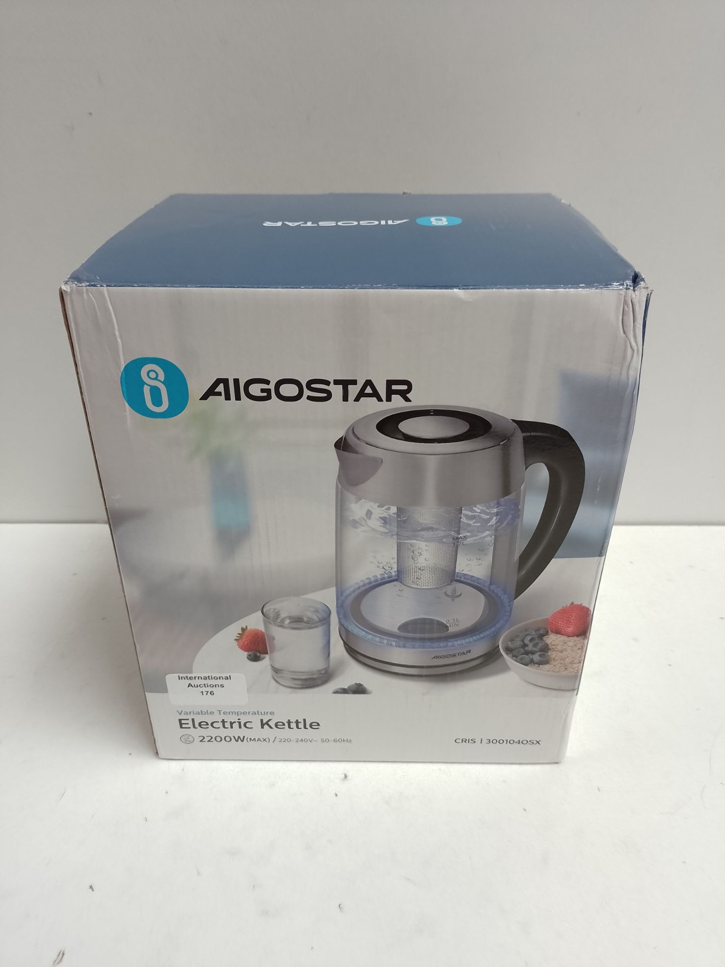 RRP £37.66 Aigostar Electric Glass Kettle with Variable Temperature - Image 2 of 2