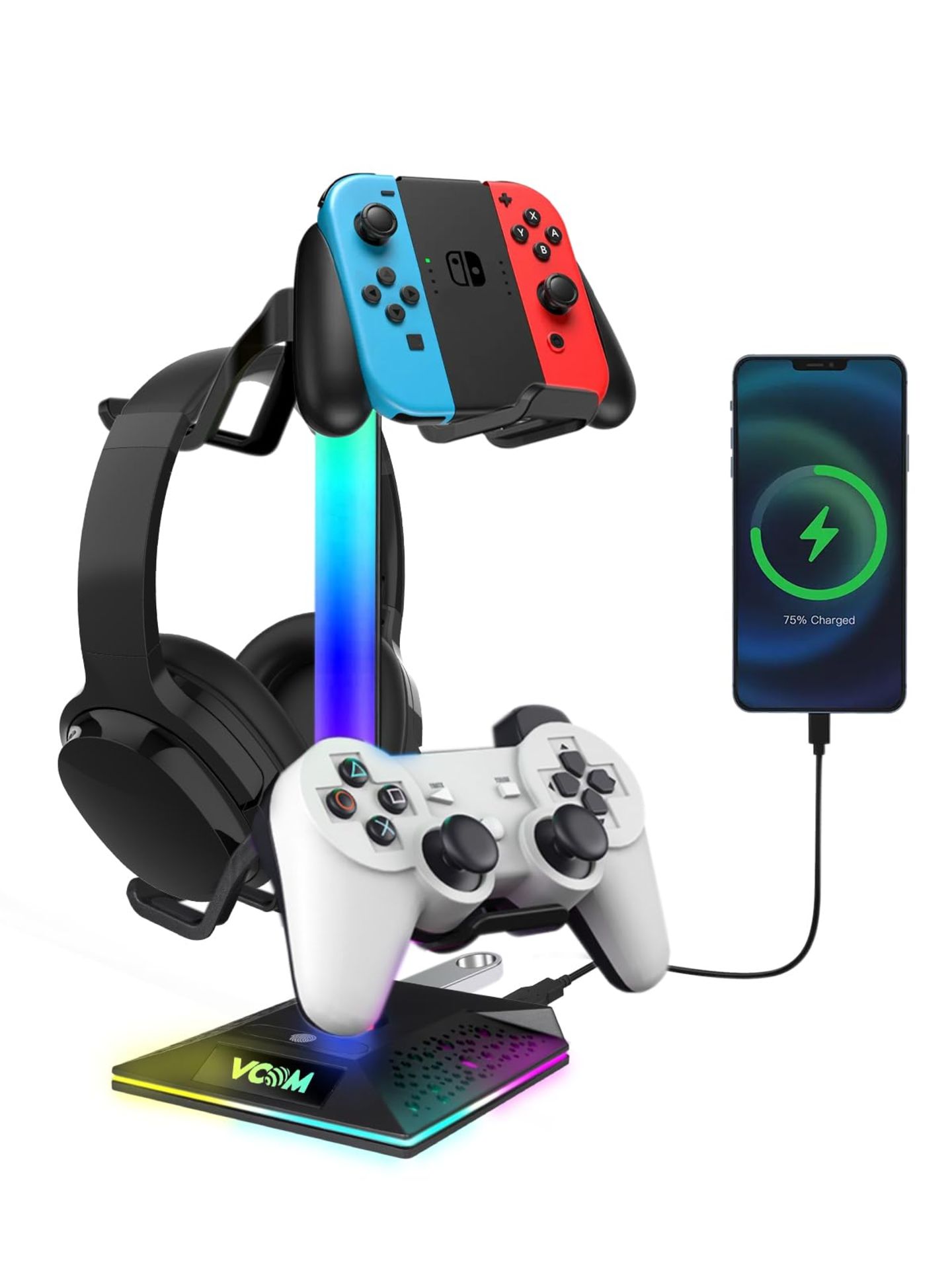 RRP £27.36 VCOM RGB Gaming Headphones Stand with 10 Light Modes