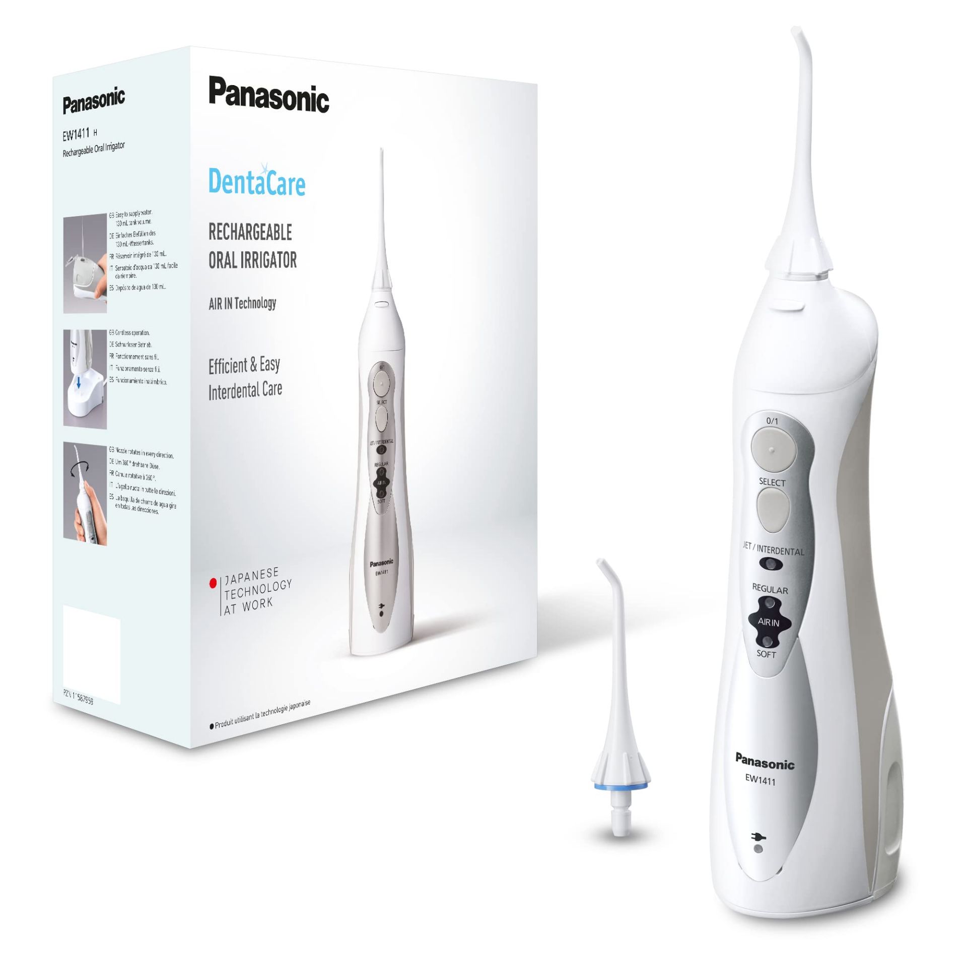 RRP £58.88 Panasonic EW1411 Rechargeable Dental Oral Irrigator with 4 Water Jet Modes