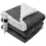RRP £50.74 GlamHaus Heated Throw Electric Fleece Over Blanket Sofa Bed Large 160 X 130cm