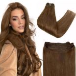 RRP £89.12 Easyouth Human Hair Weft Extensions Medium Brown Weft