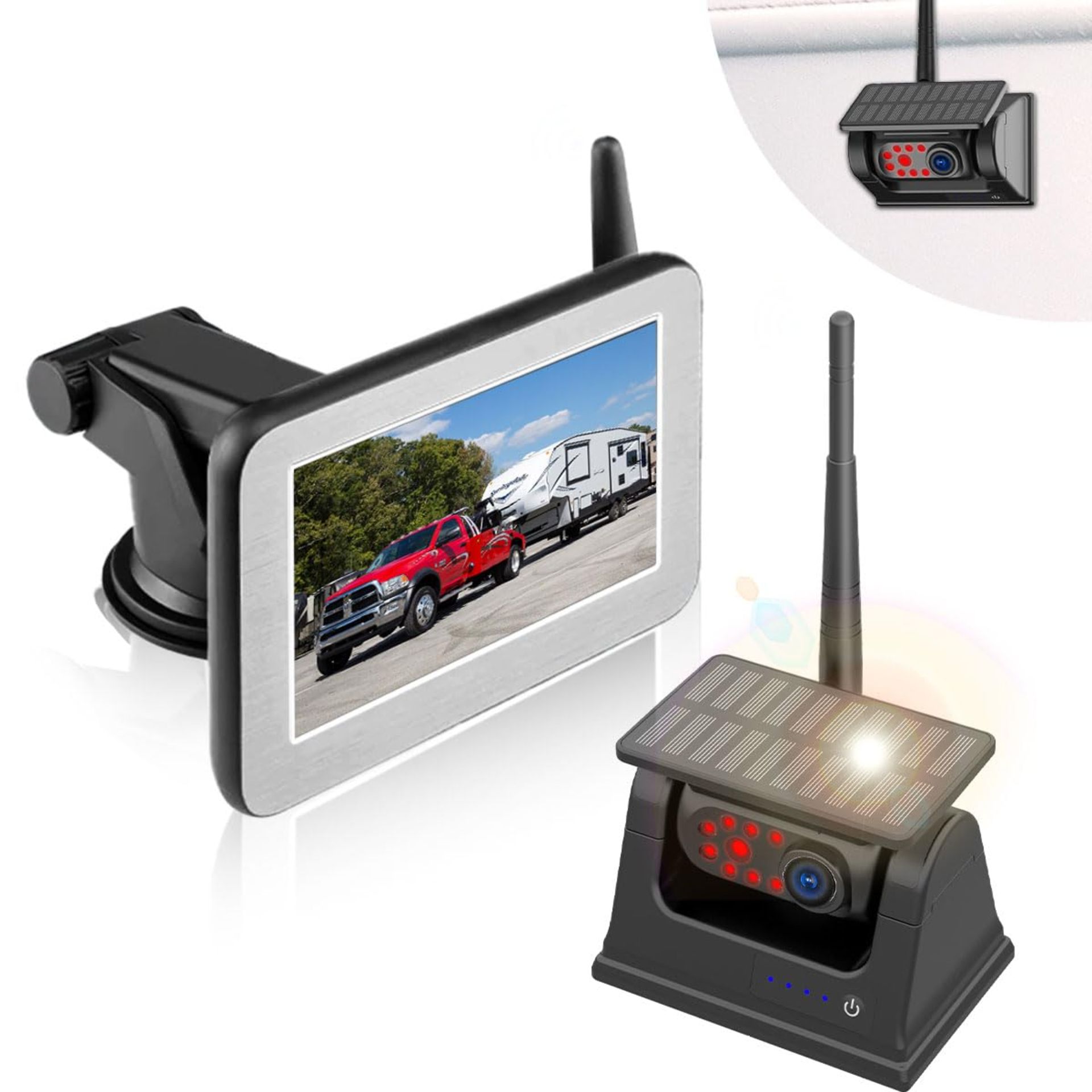 RRP £91.32 Wireless Backup Camera for Car Solar Wifi Magnetic Camera for iPhone