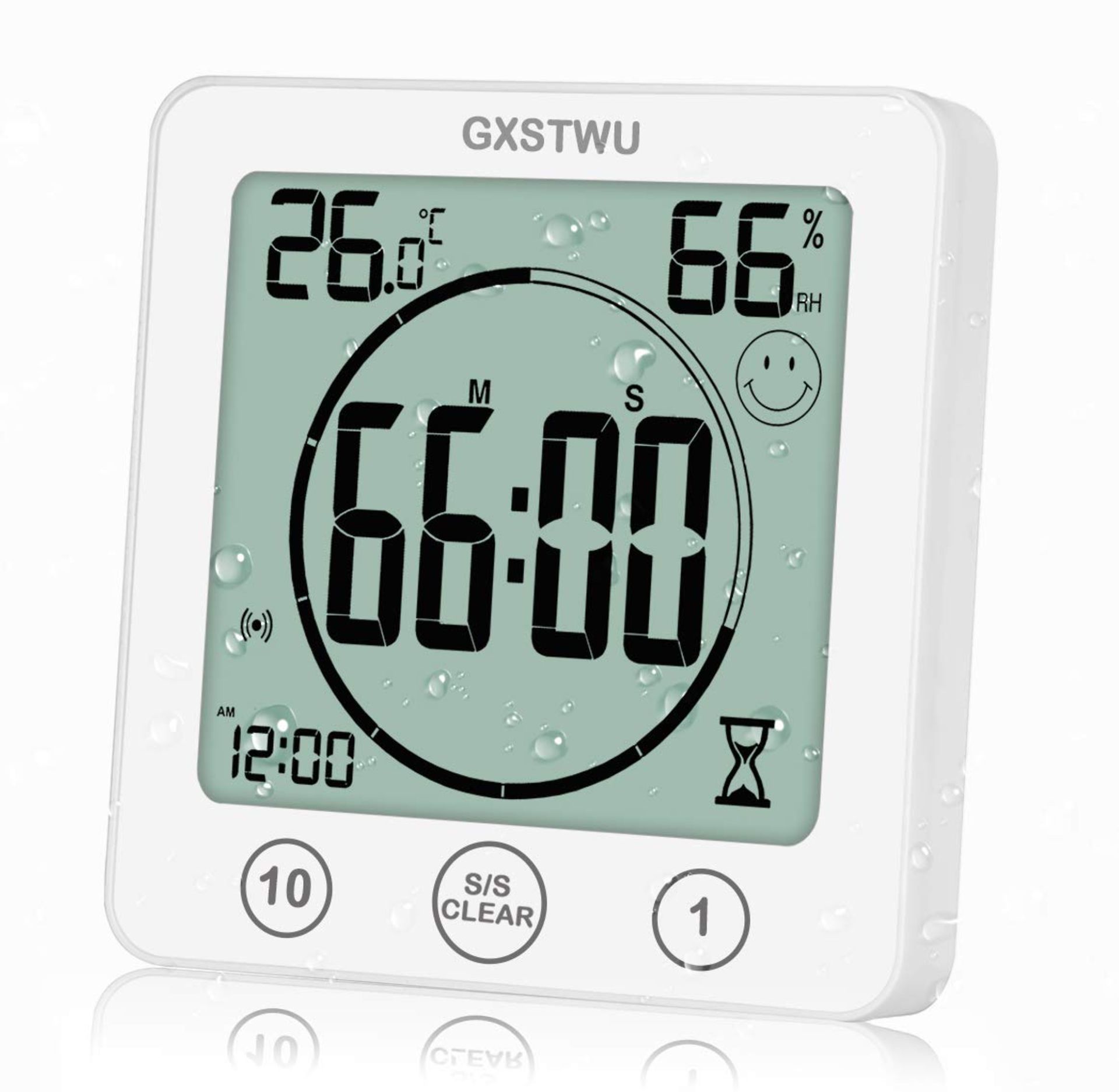 RRP £20.48 GXSTWU Digital Bathroom Clock Shower Timer with Alarm